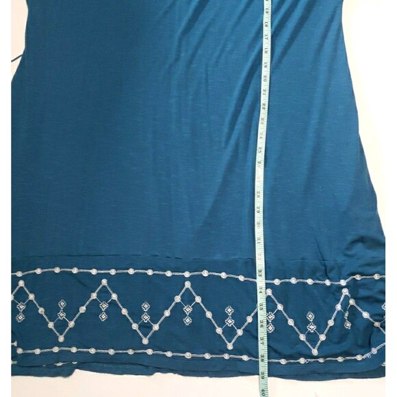 Lane Bryant Blue White Embroidery Stretchy Soft Dress Pockets Women's Size 14/16 - Picture 5 of 10